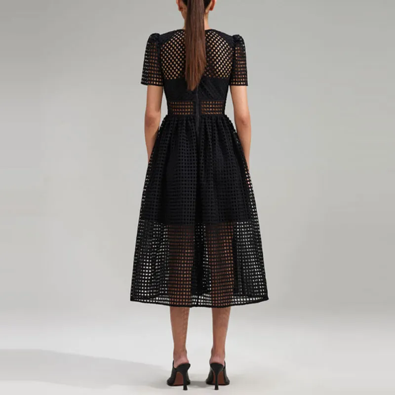 Self portrait Short Sleeved Dresses Women's Classic Black-3
