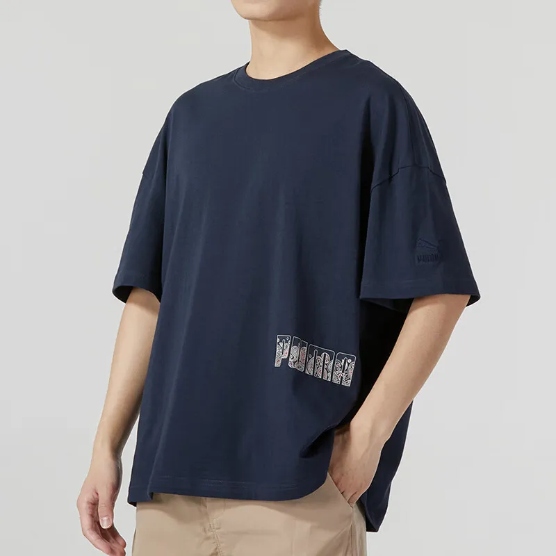 PUMA T Shirts Men Navy Blue-2