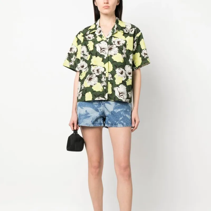 MSGM Floral Print Collared Button-Up Shirt-1