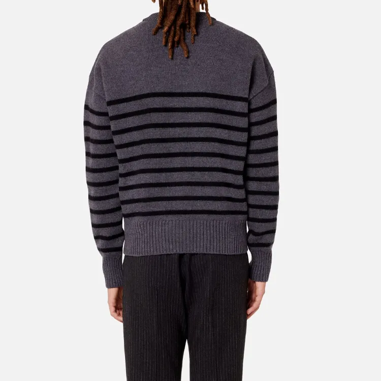 Ami Paris Adc Striped Crewneck Sweater-2