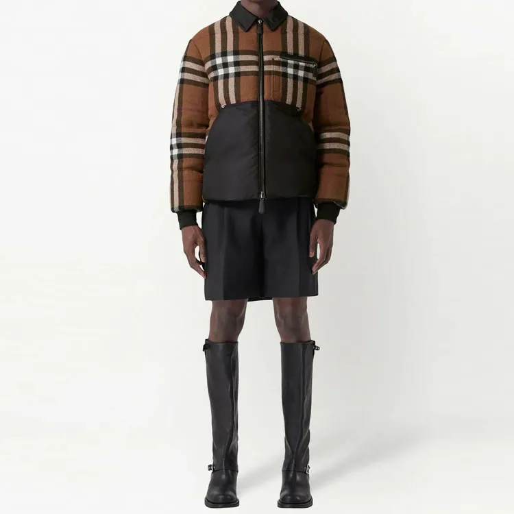 Burberry Exaggerated Checked Zipped Down Puffer Jacket-1