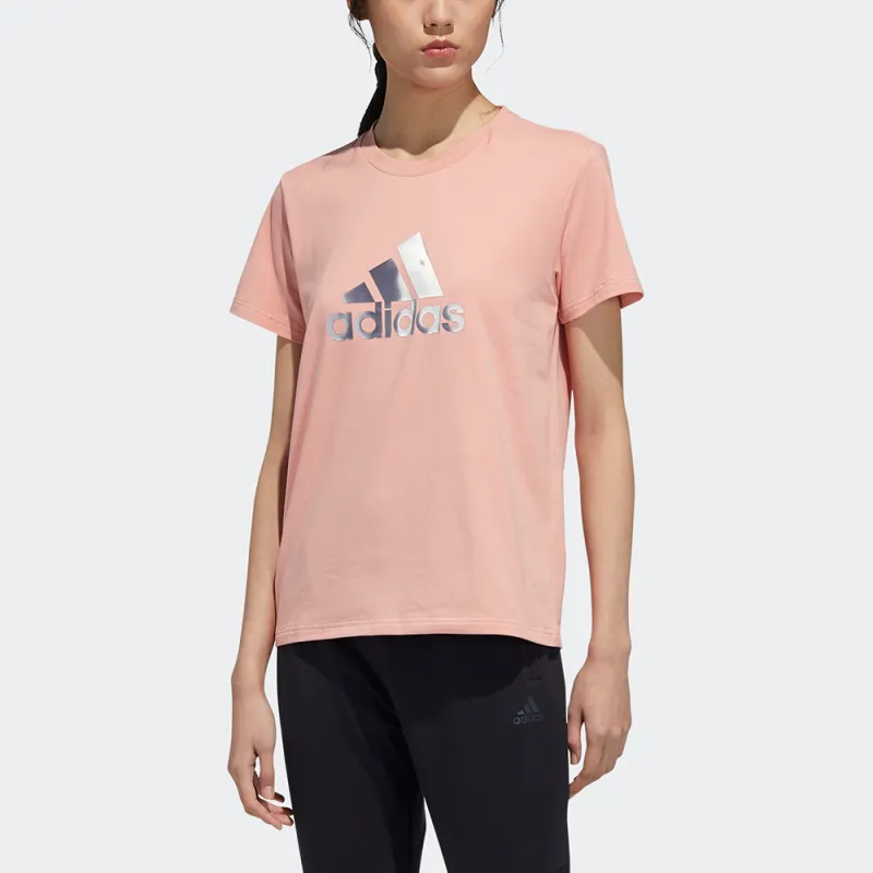 Adidas Set in Sleeve T Shirt Women's Pink-1