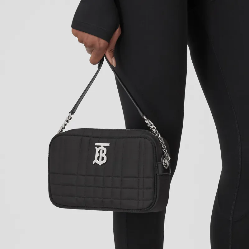 Burberry Lola Lola Bag Lambskin Decoration Camera Bag Shoulder Bag Crossbody Bag Small Size Women's Black-6