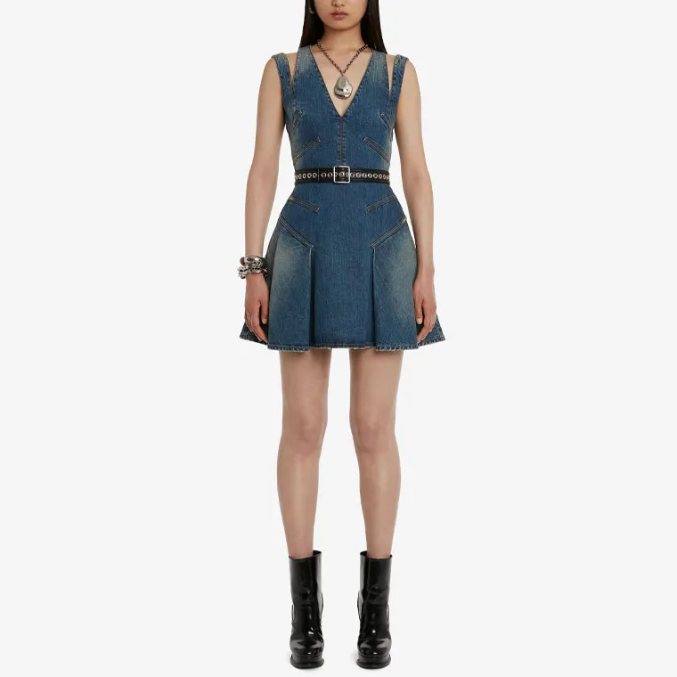 Alexander McQueen Denim Mini Dress-1