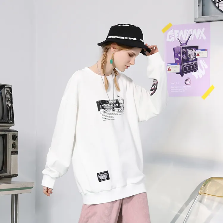 GENANX Crew Neck Loose Fit Sweatshirt Unisex-2