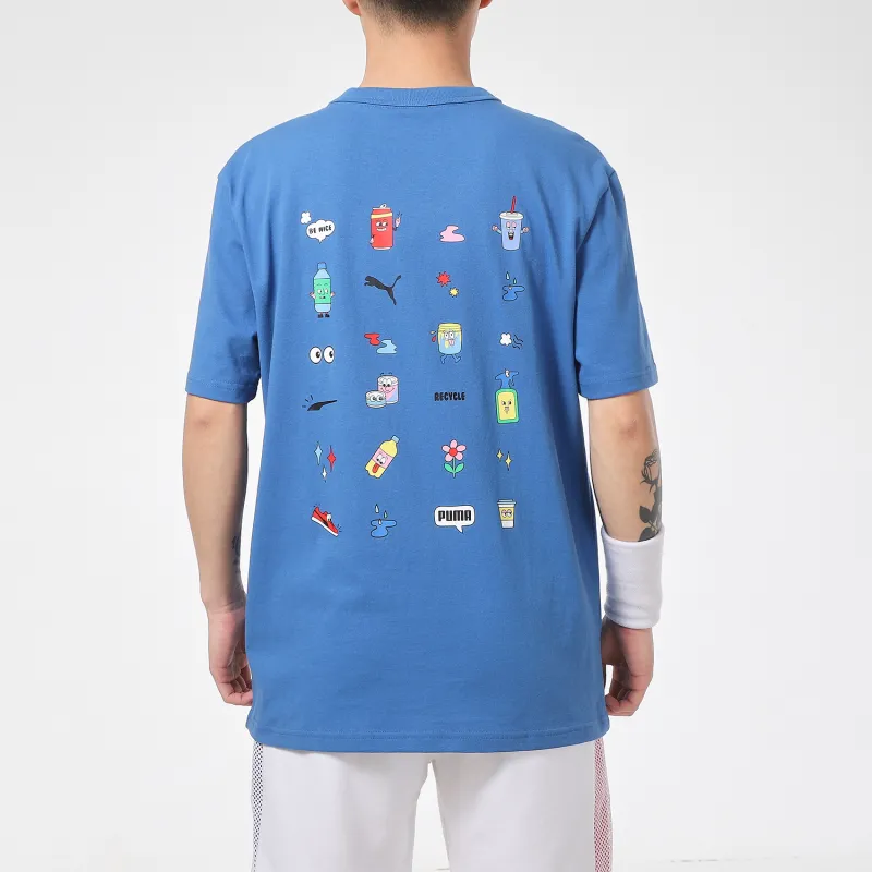 PUMA Set-in Sleeve T-Shirt Men's Blue-3