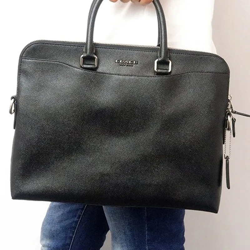 COACH Beckett Leather Laptop Bag Briefcase One Shoulder Handbag Large Size Men's Black-5