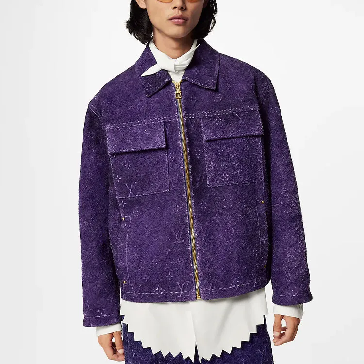LOUIS VUITTON Workwear Monogram Embossed Suede Jacket-1