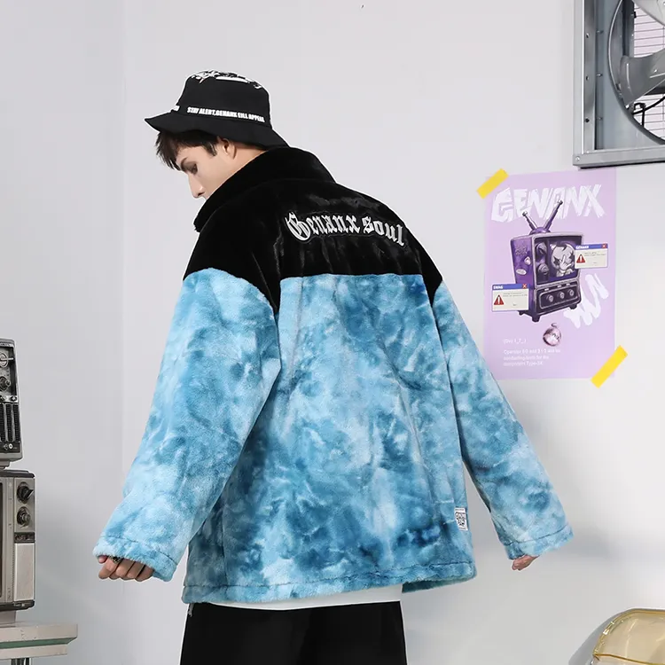 GENANX Jacket Unisex Black Blue-3