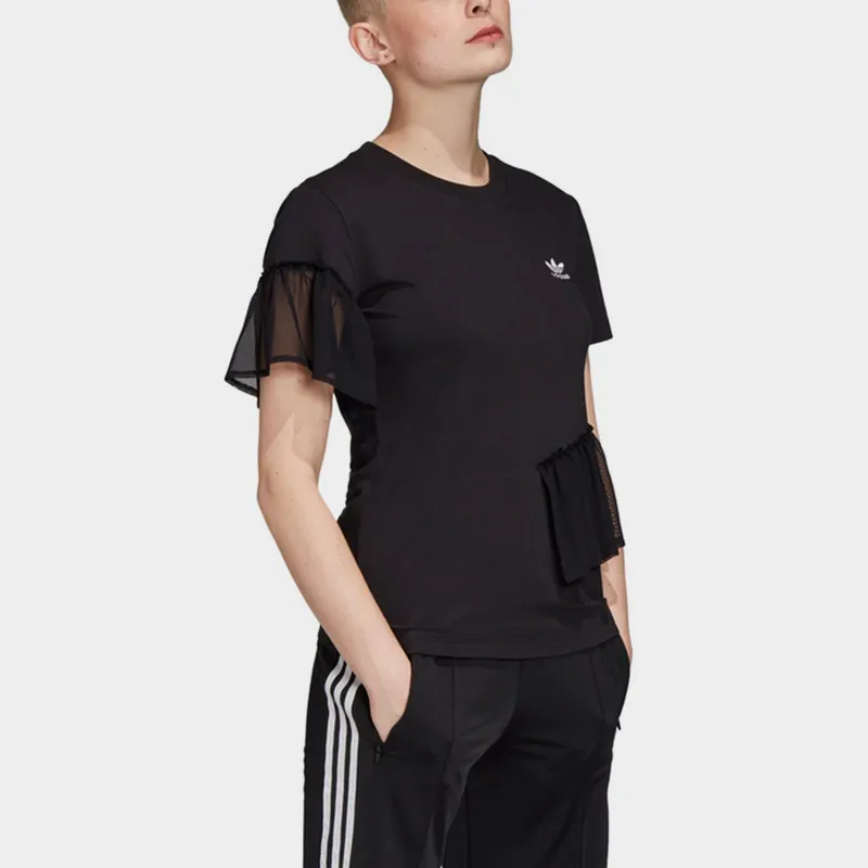 Adidas Originals Tulle T Shirts Women's Black-5