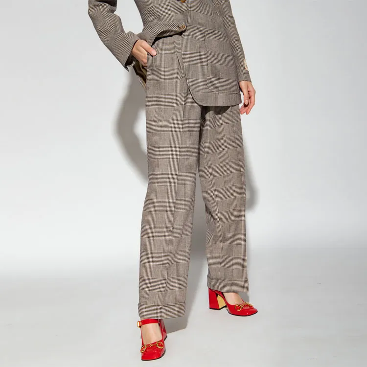 GUCCI Casual Pants Women's Brown-3