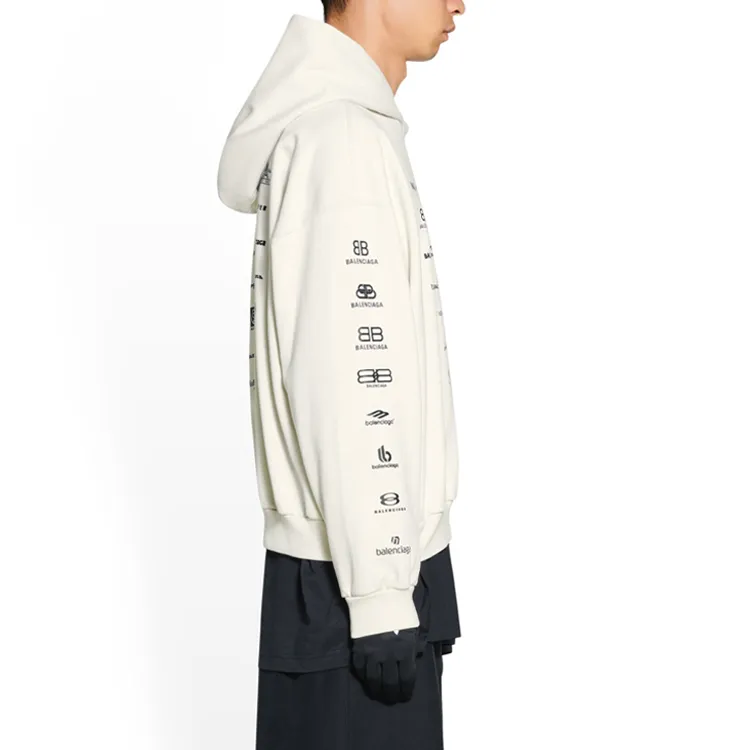 Balenciaga SS23 Sweatshirt Loose Fit Style Unisex Ecru-4