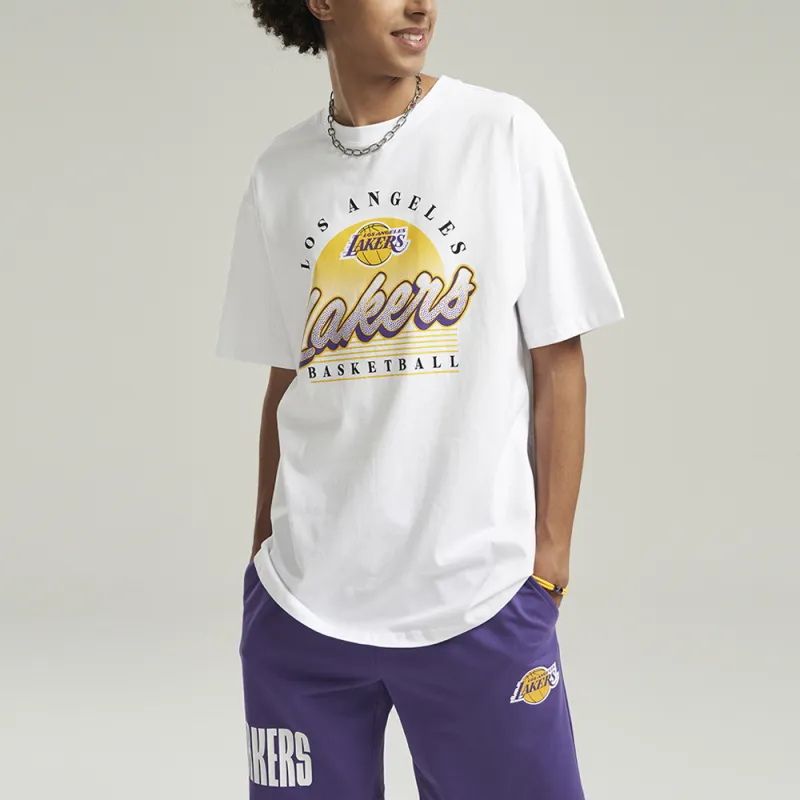 NBA Drop Shoulder Sleeve T-Shirt Men's White-2