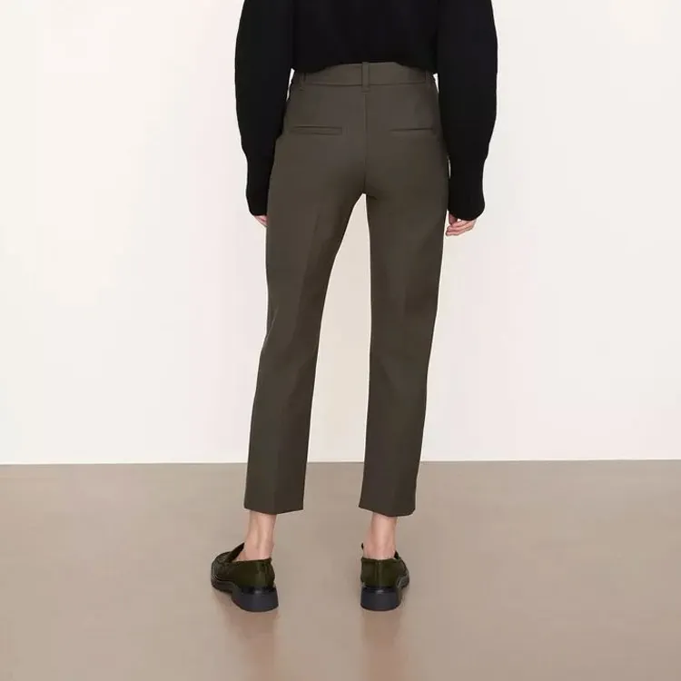 VINCE Casual Pants Women's Olive Green-2