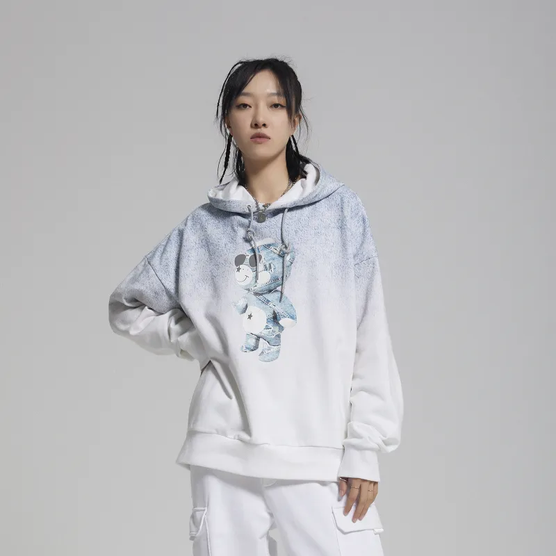 Thankque Hooded Loose Fit Sweatshirt Unisex White-2