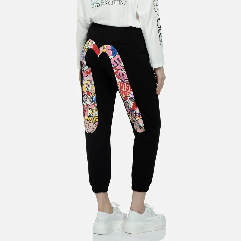 EVISU Knitted Sweatpants Women's Black-3