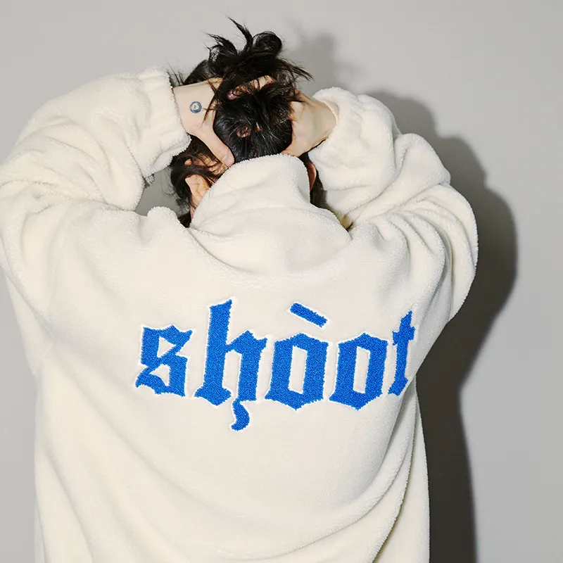 SHOOT BRAND Loose Fit Thickened Jacket Unisex White-3