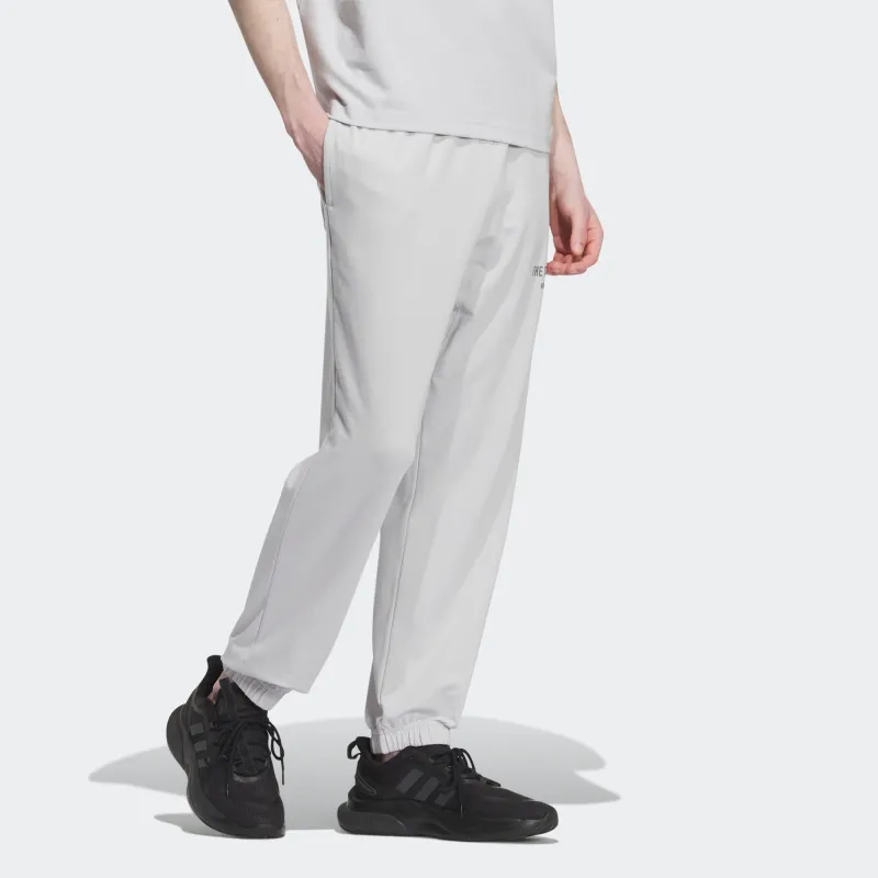 Adidas Knitted Sweatpants Men Solid Light Gray-3