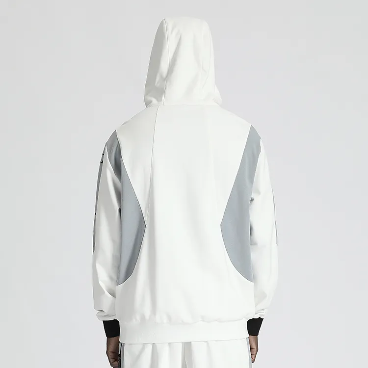 NORVINCY Breathable Letter Print Color Blocking Half Open Collar Sweatshirt Unisex-5