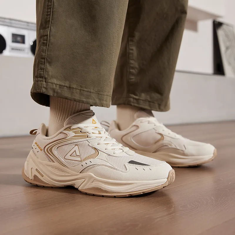 PEAK State Pole Source Back Casual Shoes Men Low Top Canvas White-3