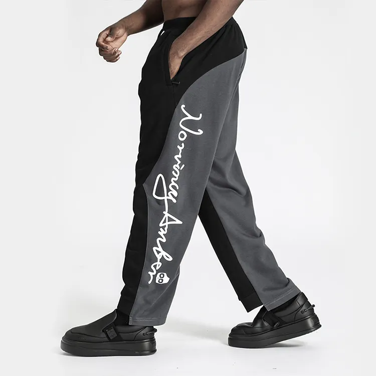 NORVINCY Western Trendy Color Blocking Knitted Sweatpants Unisex-4