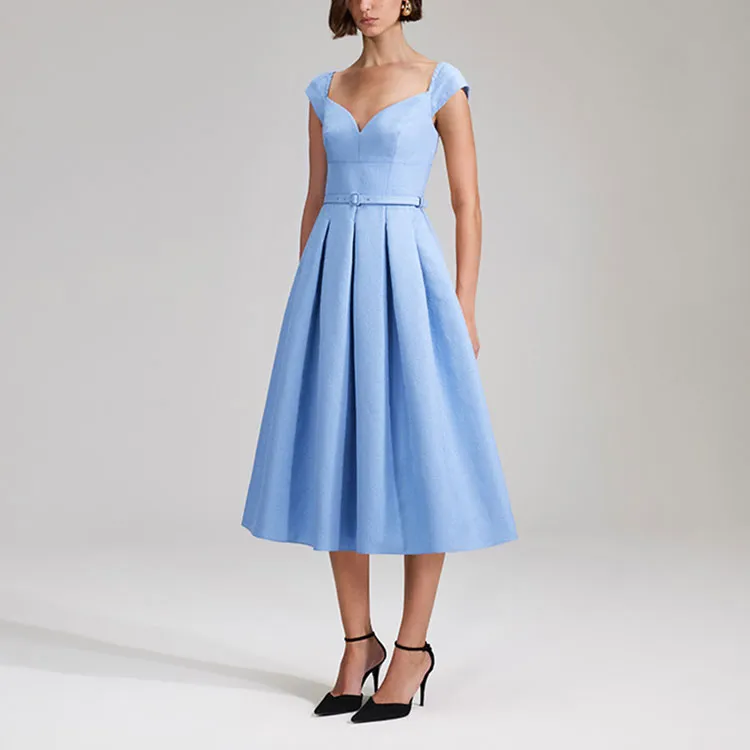 Self portrait Sleeveless Dresses Women's Misty Blue-3