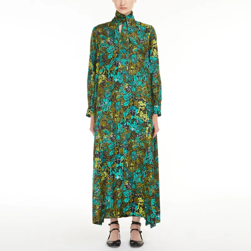 MaxMara Long Sleeved Dress Women's Olive Green-1