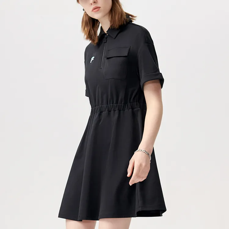 FILA FUSION Short Sleeved Dresses Women's Pitch Black-4
