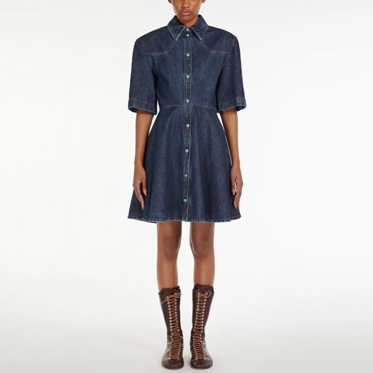 SportMax Denim Short Skirts Women's Dark Blue-1
