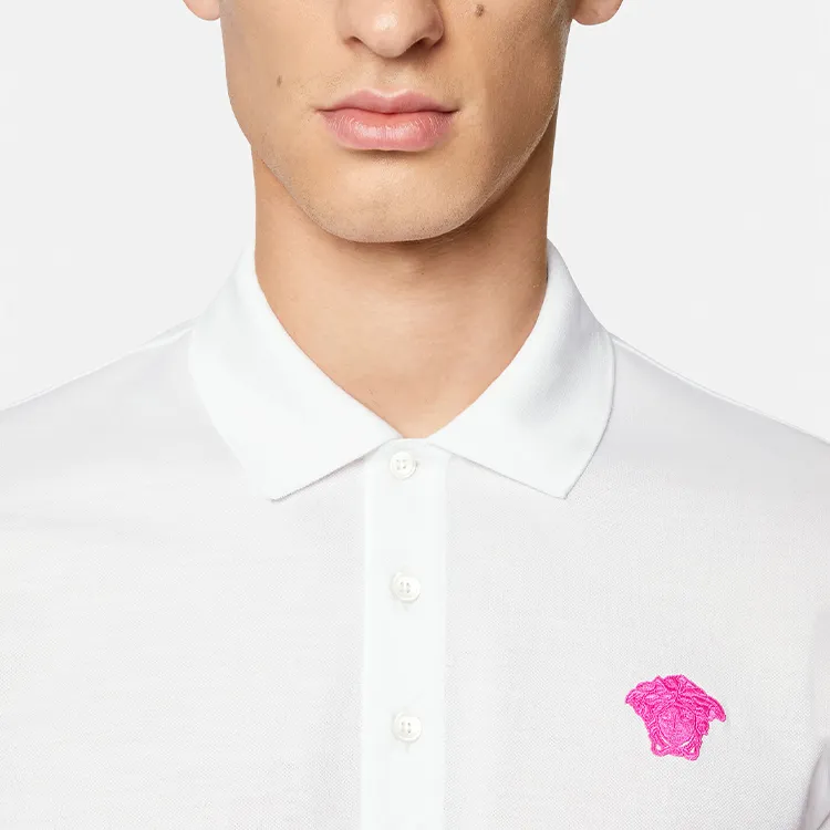 VERSACE Polo Shirts Men White-5