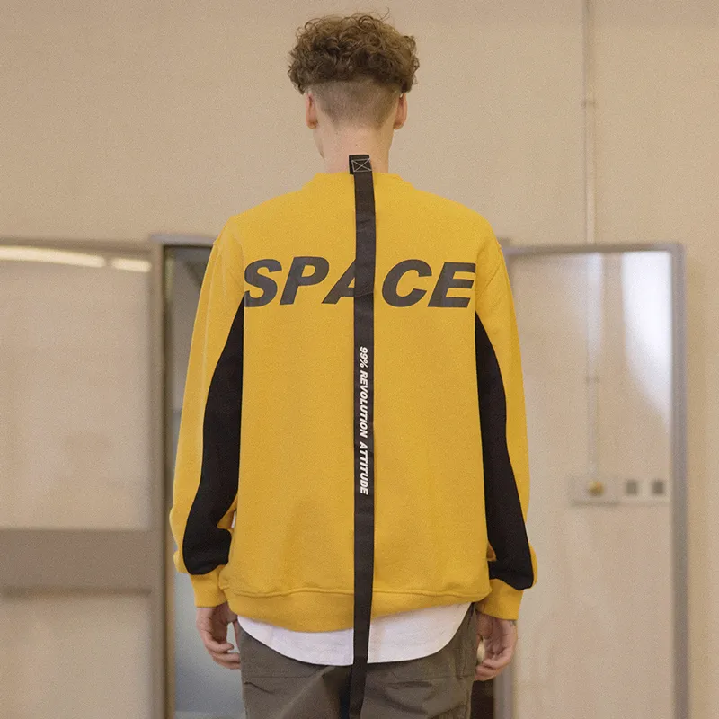 STNW Crew Neck Loose Fit Sweatshirt Unisex Yellow-2