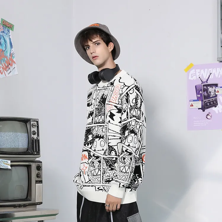 GENANX Sweaters Unisex White-4