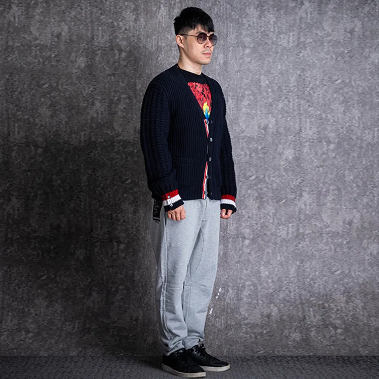 THOM BROWNE Sweaters Men Blue-4