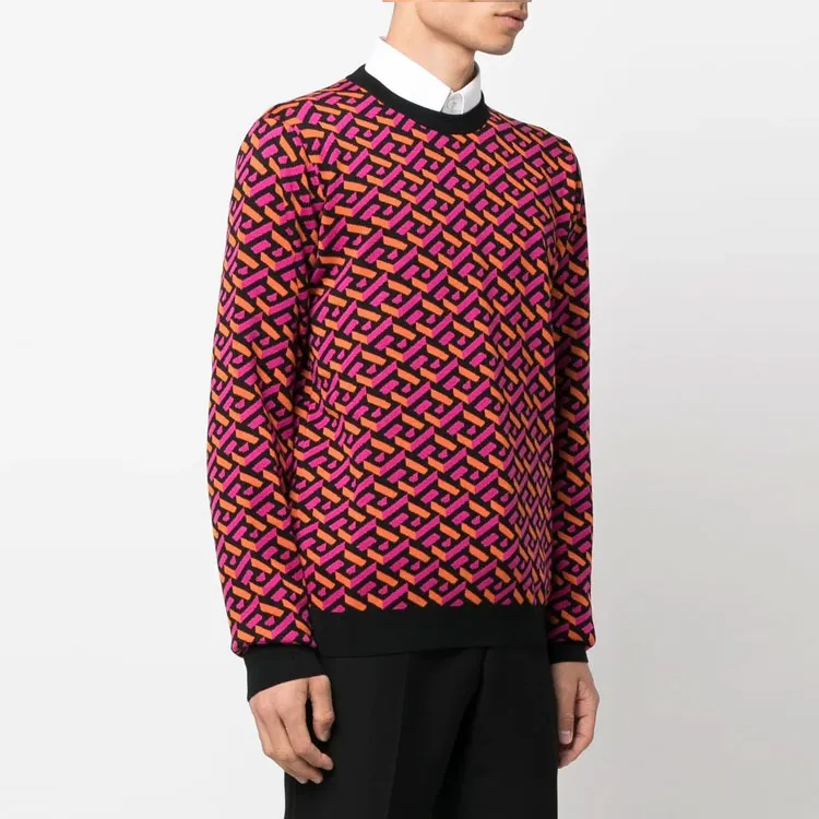 VERSACE Greca Pattern Crewneck Sweater-2