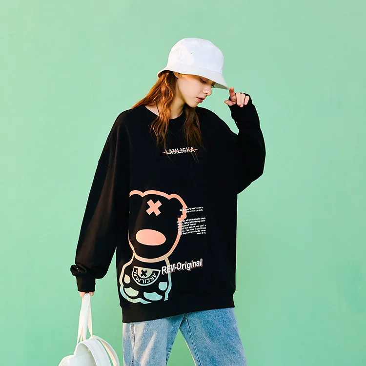 LAMLICKA Crew Neck Loose Fit Regular Sweatshirt Unisex-4