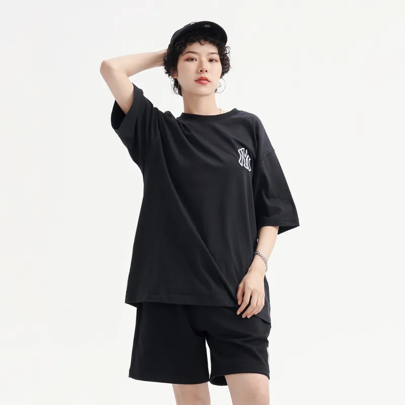 MLB New York Yankees Drop Shoulder Sleeve T Shirt Unisex Black-4