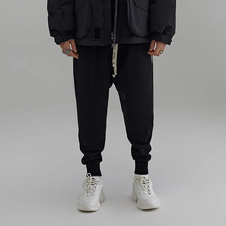 RICKYOUNG Cargo Pants Thickened Sports Pants Unisex Black-2