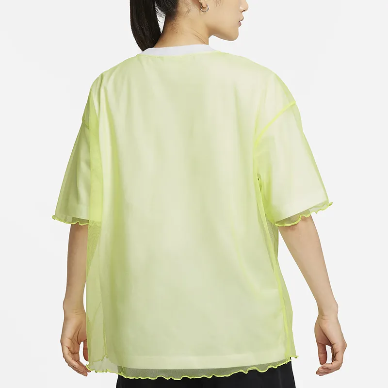 Nike Drop Shoulder Sleeve T Shirt Women's Yellow-4