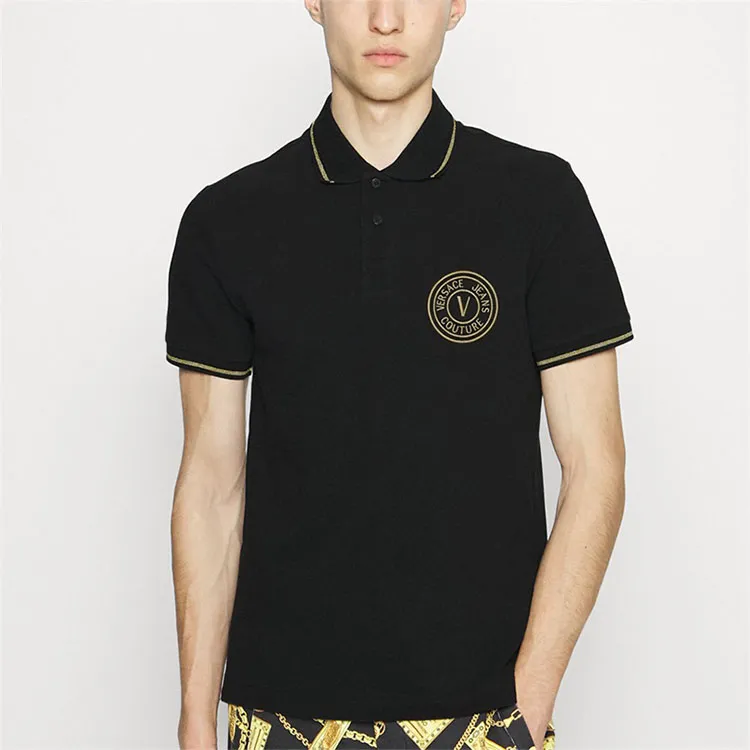 VERSACE JEANS COUTURE V Emblem Cotton Polo Shirt-3