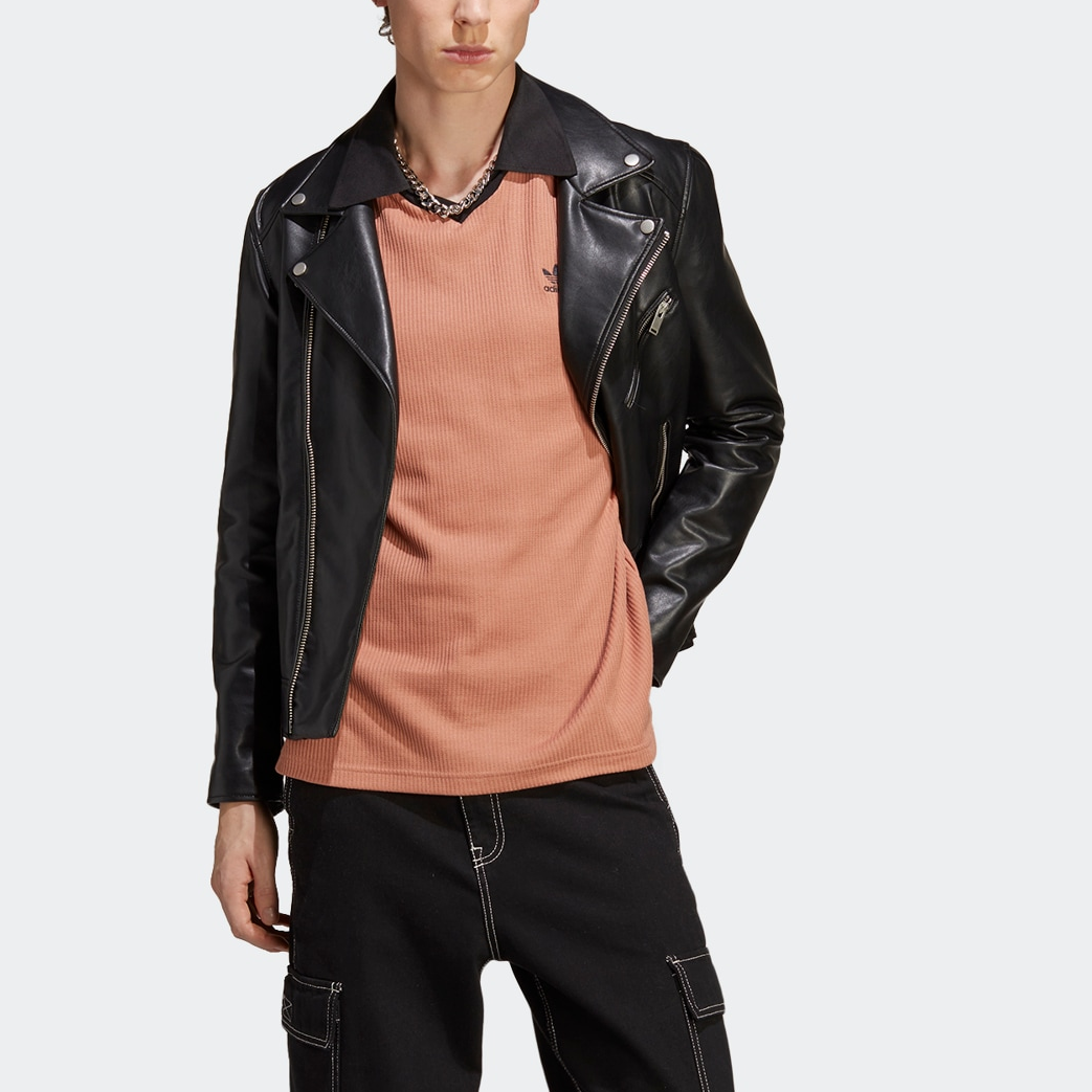 adidas Originals Adicolor Waffle Polo Shirt in Natural for