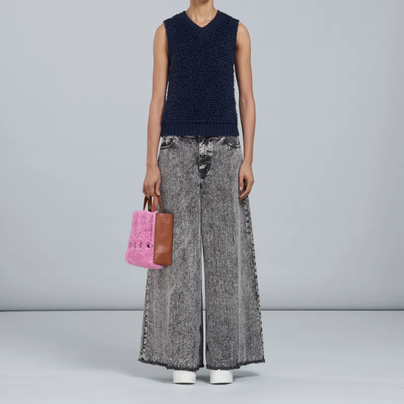 MARNI Lambskin With Calfskin And Leather Tote Bag, Shopping Bag, Shoulder Bag, Crossbody Bag, Handbag Mini Women's Pink-4