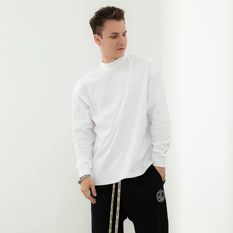 RICKYOUNG Straight Long-Sleeved T-Shirt Unisex White-5
