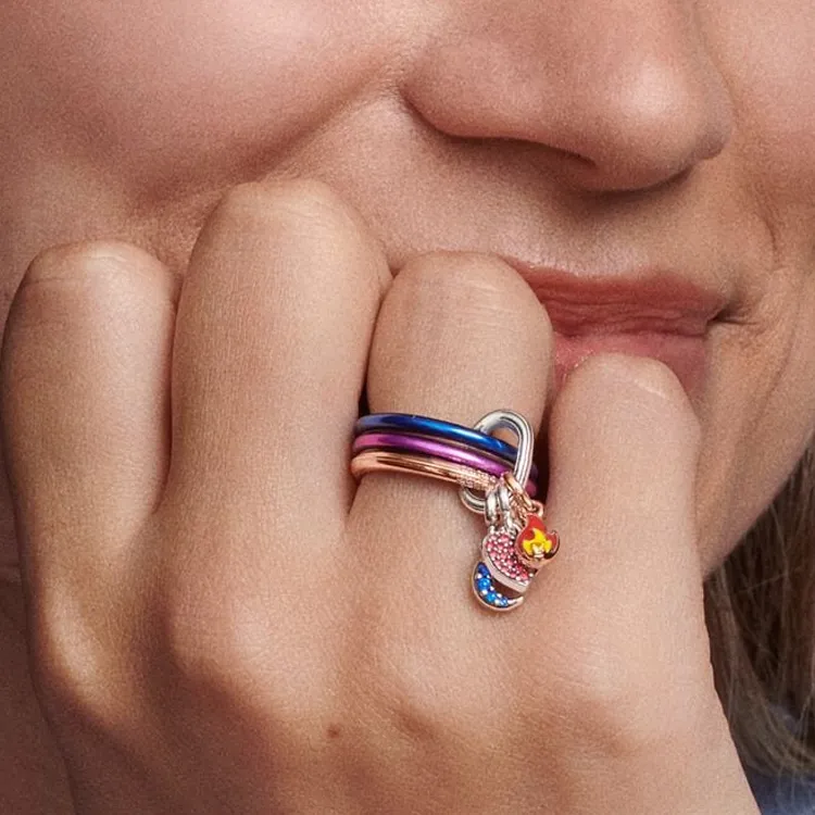 Pandora Copper Silver Alloy Rings Women's-3