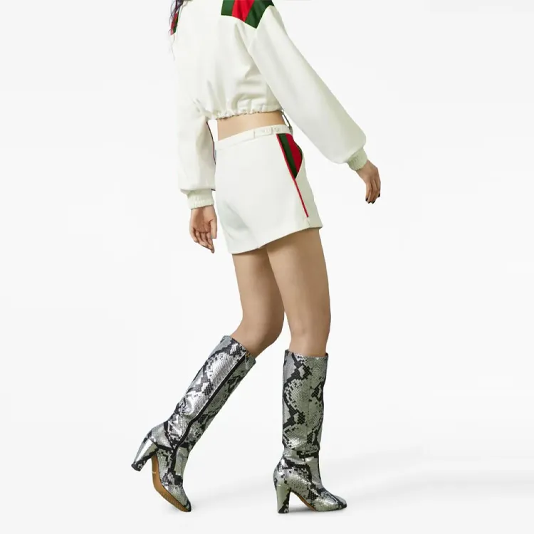 GUCCI Jersey Shorts With Web Stripe 'White'-2