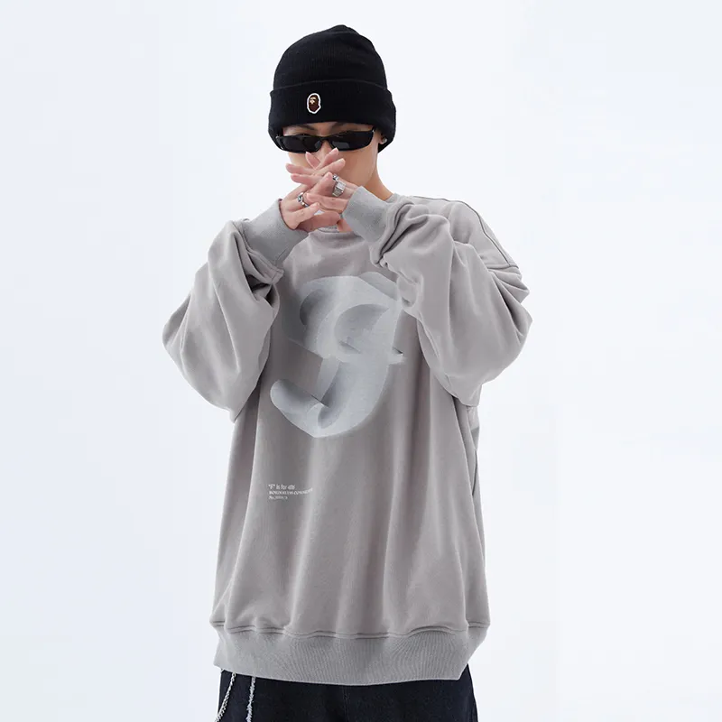 F426 Crew Neck Loose Fit Sweatshirt Unisex-2