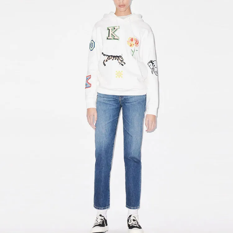 KENZO Pixel Hoodie 'Off White'-2