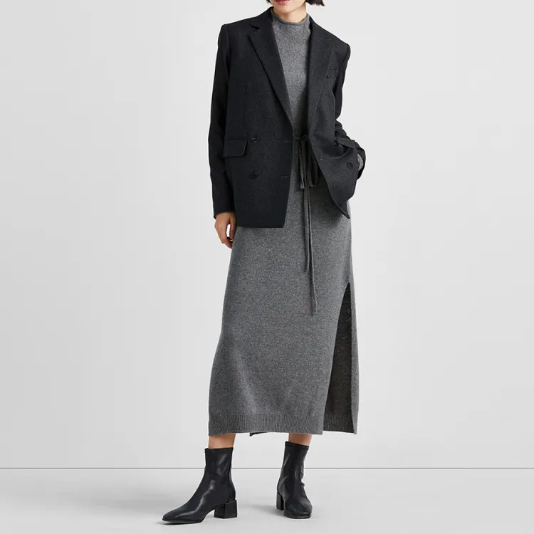 THEORY Long-Sleeved Dresses Women's Medium Gray-2
