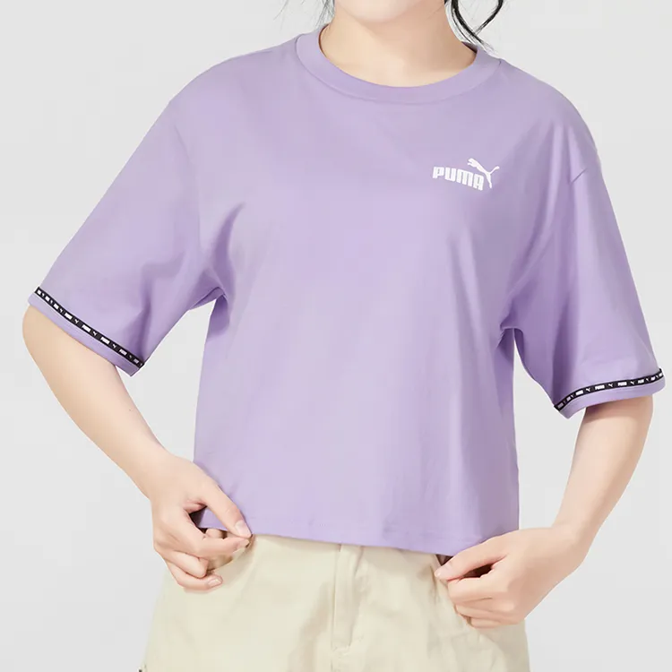 PUMA Drop Shoulder Sleeve T Shirt Women's Purple-2