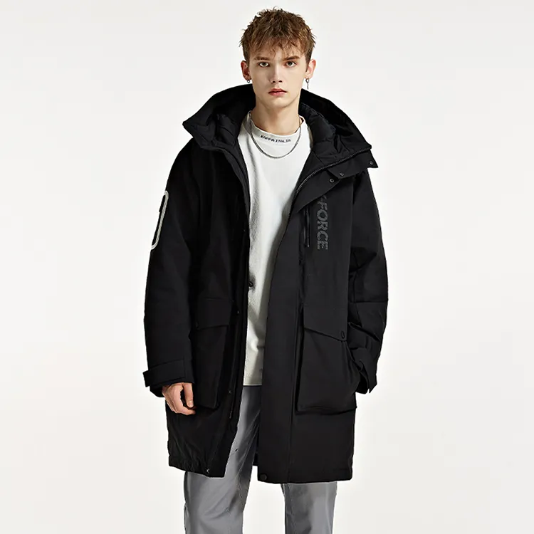 Kappa Letter Hooded Loose Fit Thickened Mid-Length Down Jacket Men's-6
