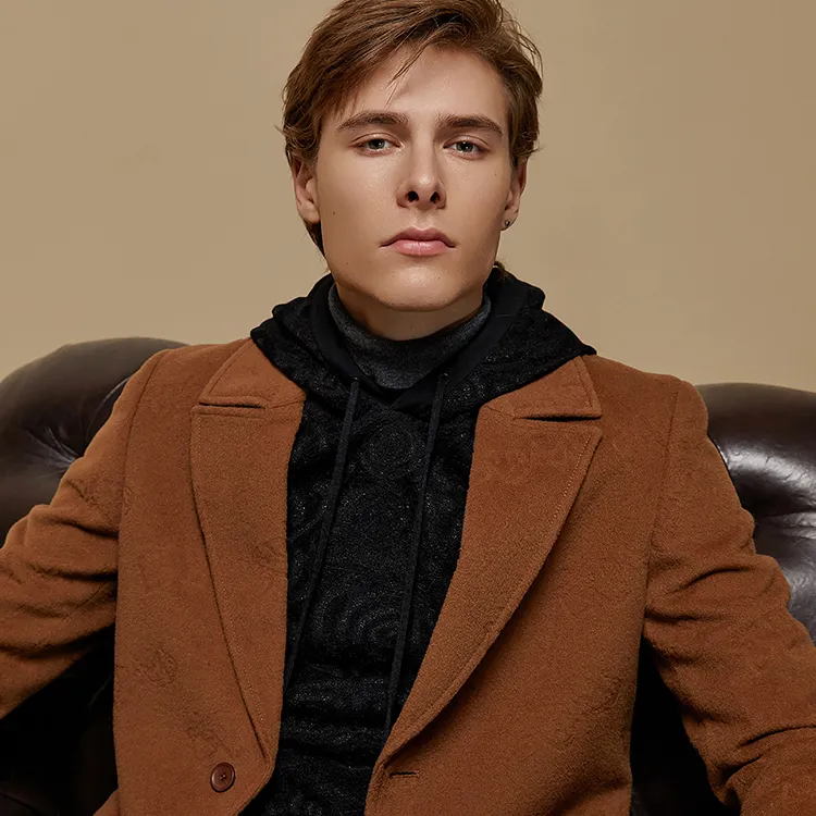 DAVID NAMAN Coats Men Camel-5